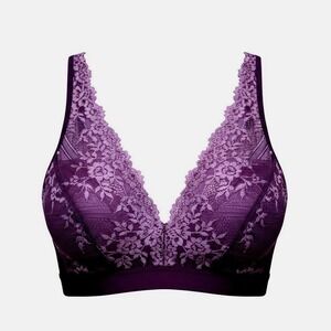 Wacoal Womens Size 36 Wire Free Lace Convertible Bra Italian Plum Purple NWT